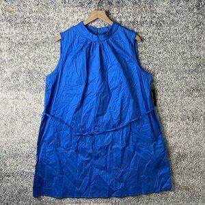 Donna‎ Morgan Dress Womens 14 Blue Short Short Sleeve Knee High New